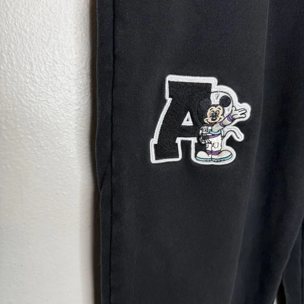 Adidas Disney Astronaut Mickey Black Drawstring Sweatpants Pockets Men’s Small‎